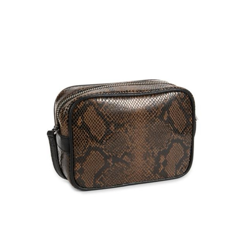 Zadig and Voltaire Brown and Black Snake Skin Crossbody with black strap